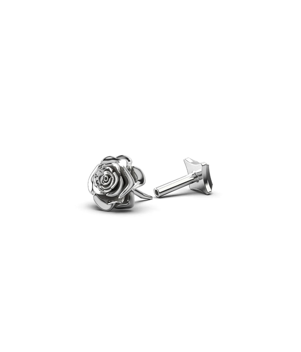 Rose Bud Flat Back Earring - Chillis & More NZ