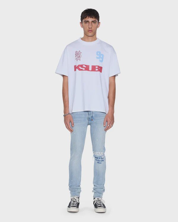 Rugged Ekcess SS Tee - White/Red - Chillis & More NZ