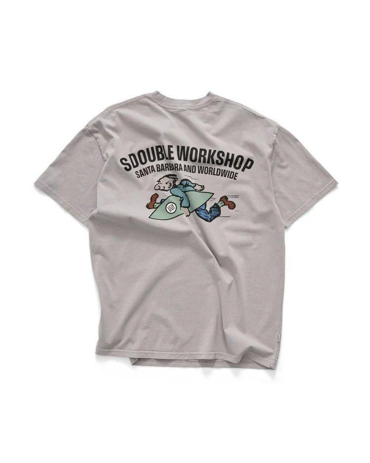 Running Man SS Tee - Pigment Rock Grey - Chillis & More NZ