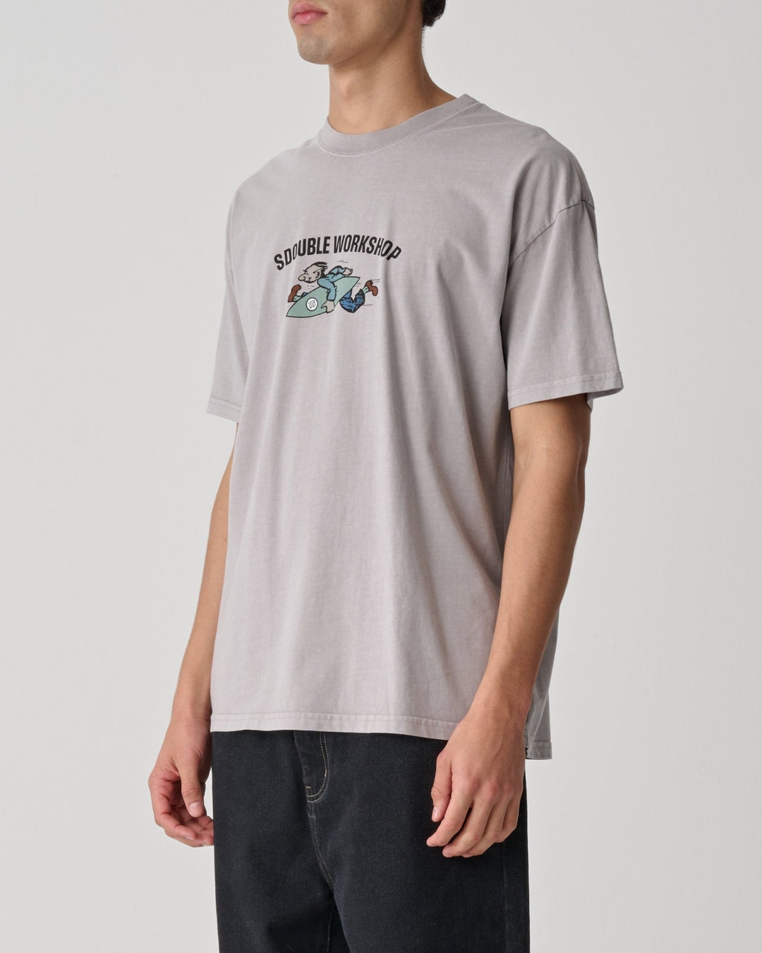 Running Man SS Tee - Pigment Rock Grey - Chillis & More NZ
