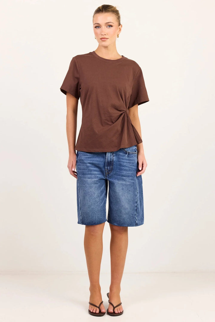 Rupture Chocolate Split Detail Tee - Chillis & More NZ