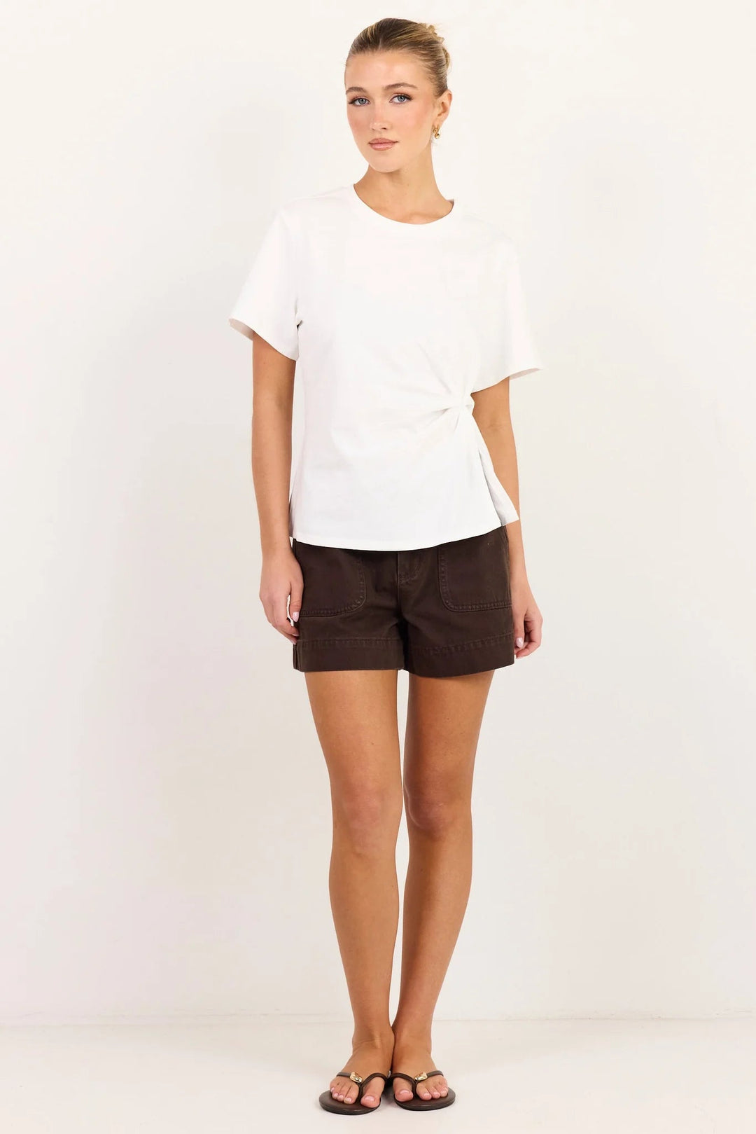 Rupture White Split Detail Tee - Chillis & More NZ