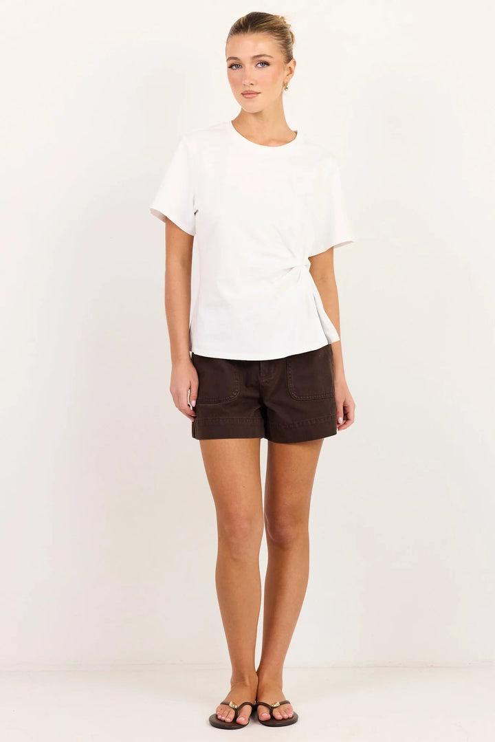 Rupture White Split Detail Tee - Chillis & More NZ