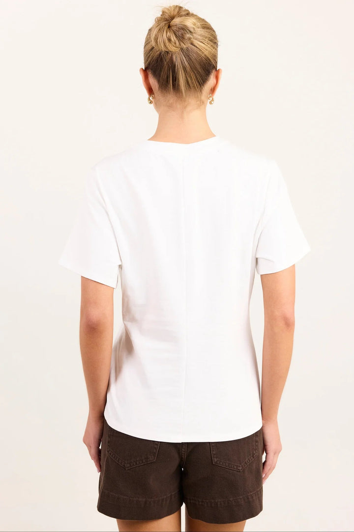 Rupture White Split Detail Tee - Chillis & More NZ