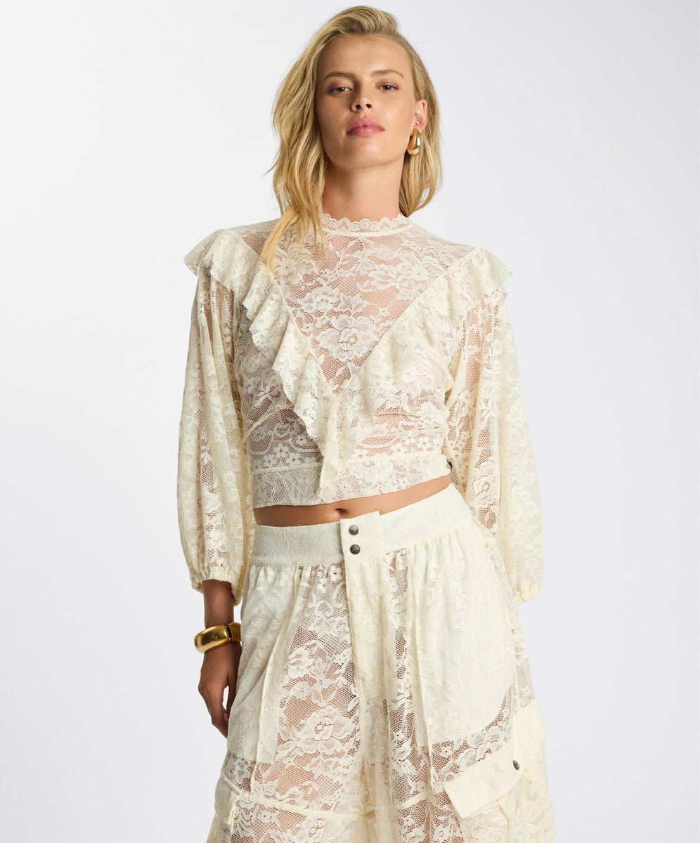Savage Romance Lace Frill Top - Chillis & More NZ