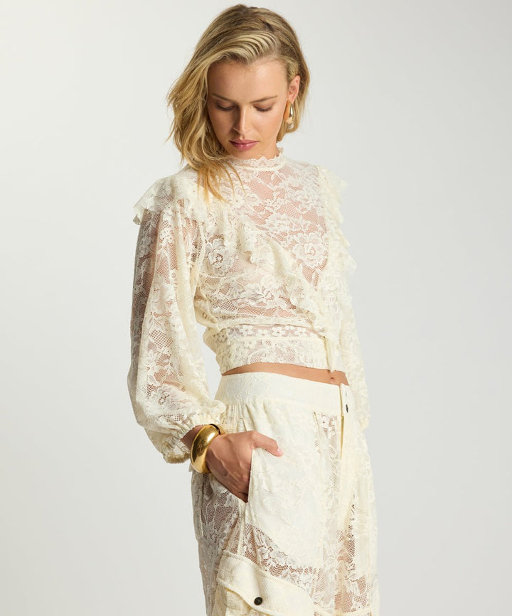 Savage Romance Lace Frill Top - Chillis & More NZ