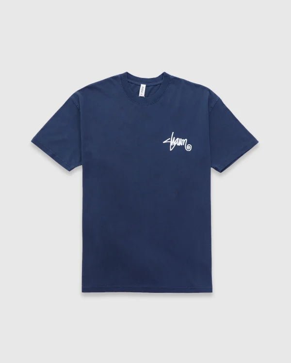 Shawn Script Tee - Washed Navy - Chillis & More NZ