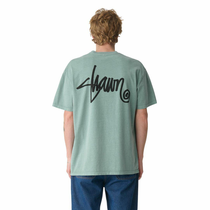 Shawn Script Tee - Washed Sage - Chillis & More NZ