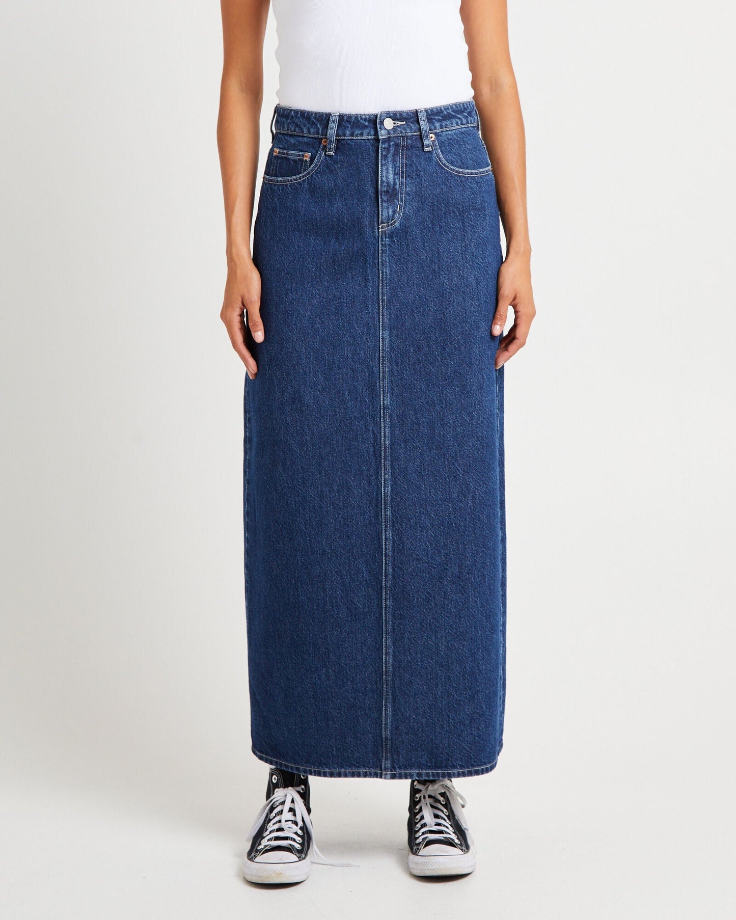 Signature Mid Maxi Skirt - Essential Rinse - Chillis & More NZ