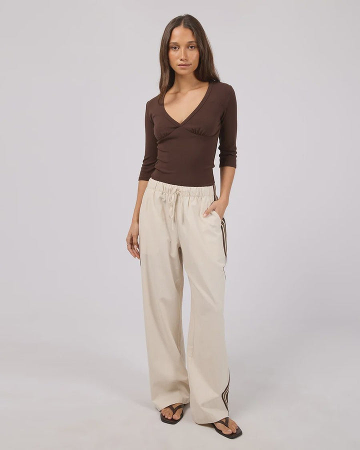 Sloane Trim Pant - Natural - Chillis & More NZ