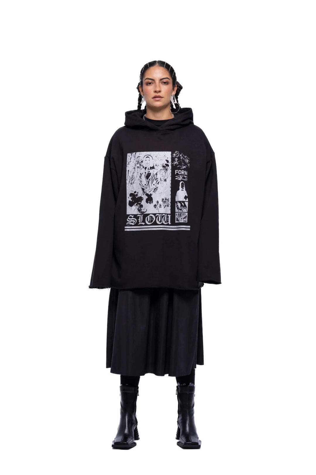 Slow Form Hoodie - Black - Chillis & More NZ