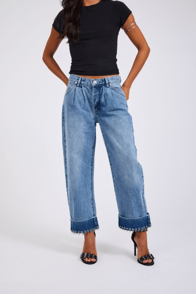 Smiths Low Waist Tailored Denim Jean - Pretty Blue - Chillis & More NZ