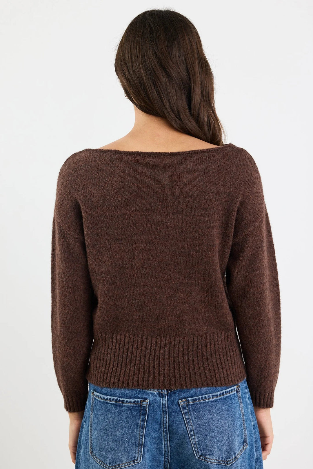 Society Chocolate Off Shoulder Jumper - Chillis & More NZ