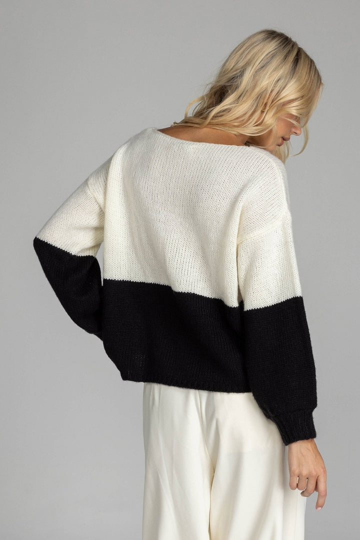 Split The Difference Jumper - Back/Ivory - Chillis & More NZ