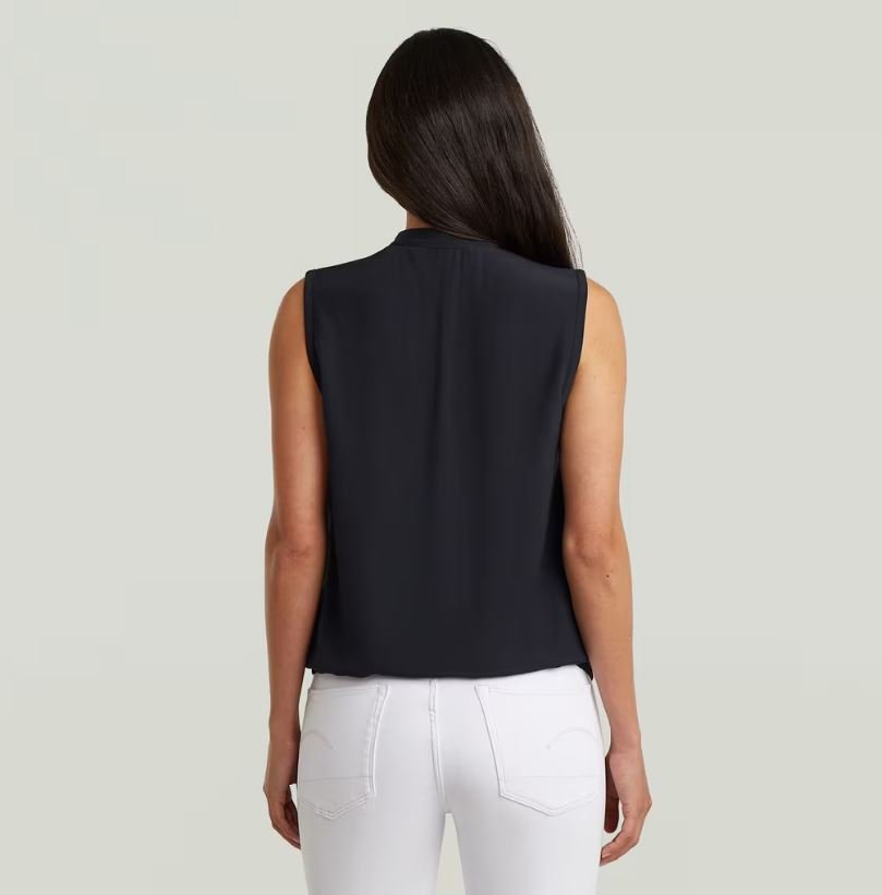 Stand Up Collar Top in Black - Chillis & More NZ