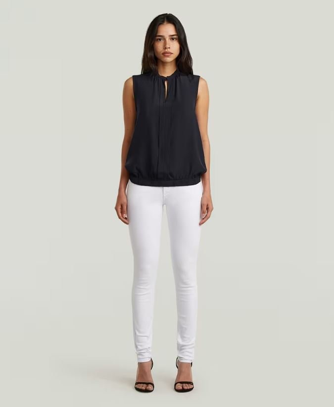 Stand Up Collar Top in Black - Chillis & More NZ