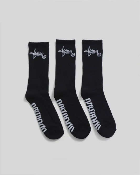 Standard Shawn Sock 3PK - Black - Chillis & More NZ