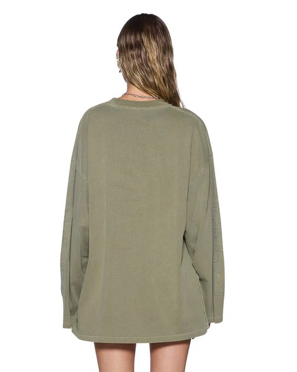 State Stencil Boyfriend LS Tee - Militant - Chillis & More NZ