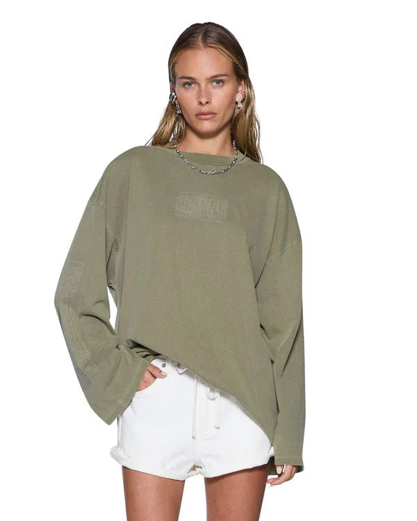 State Stencil Boyfriend LS Tee - Militant - Chillis & More NZ