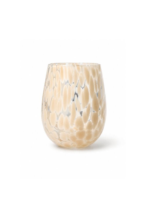 Stemless Natural Splatter Wine Glass - Chillis & More NZ