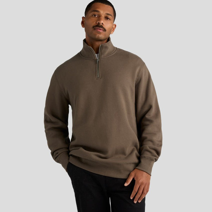 Stencil Half Zip Crew - Walnut - Chillis & More NZ