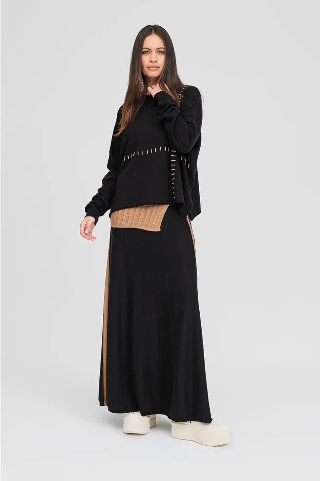 Stitched Lucent Hoodie - Black/Toffee - Chillis & More NZ