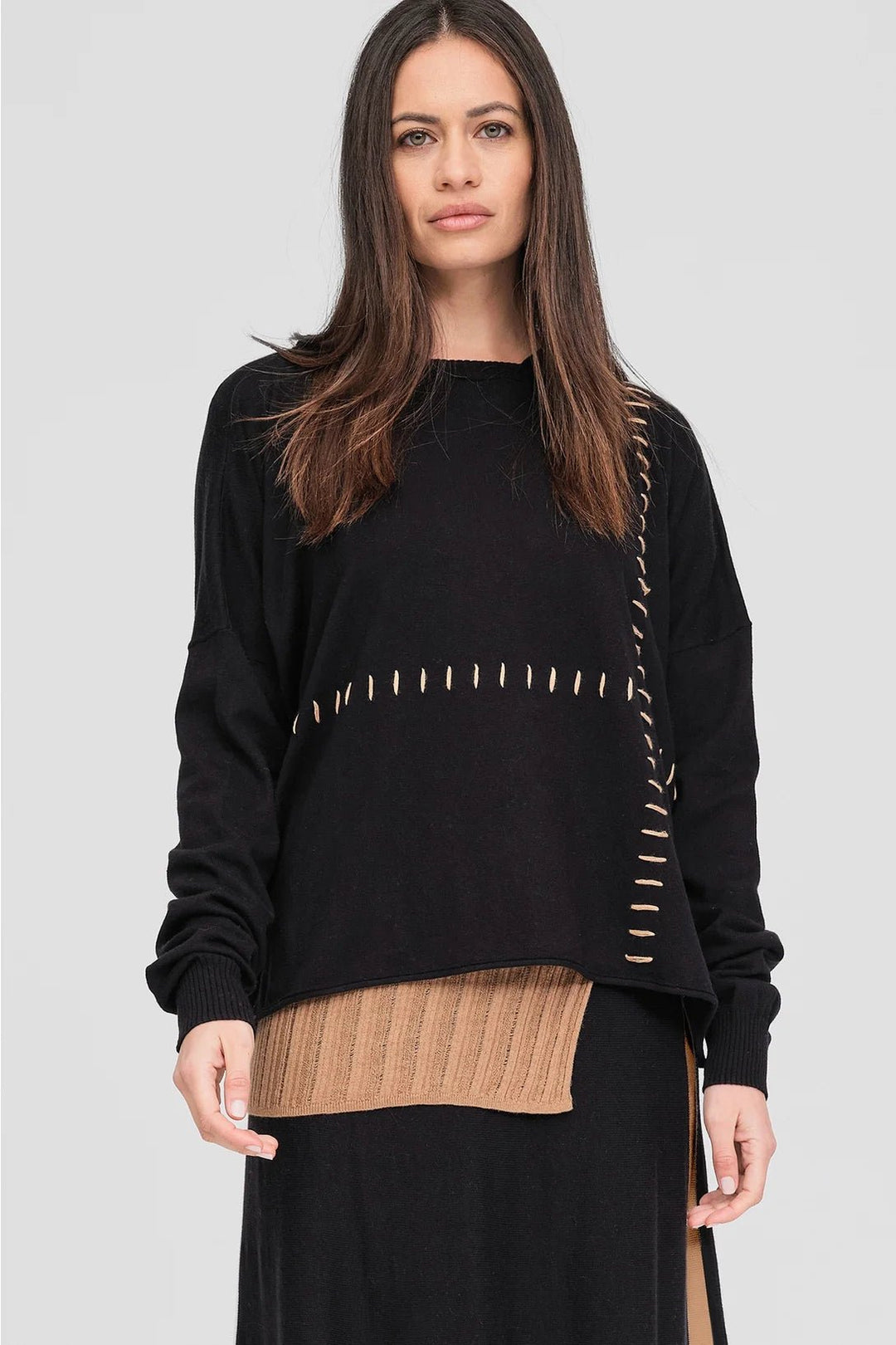 Stitched Lucent Hoodie - Black/Toffee - Chillis & More NZ