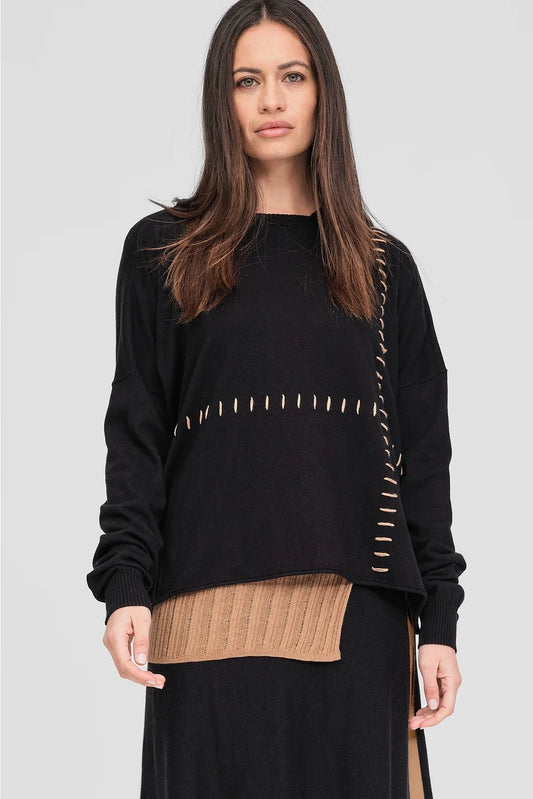 Stitched Lucent Hoodie - Black/Toffee - Chillis & More NZ