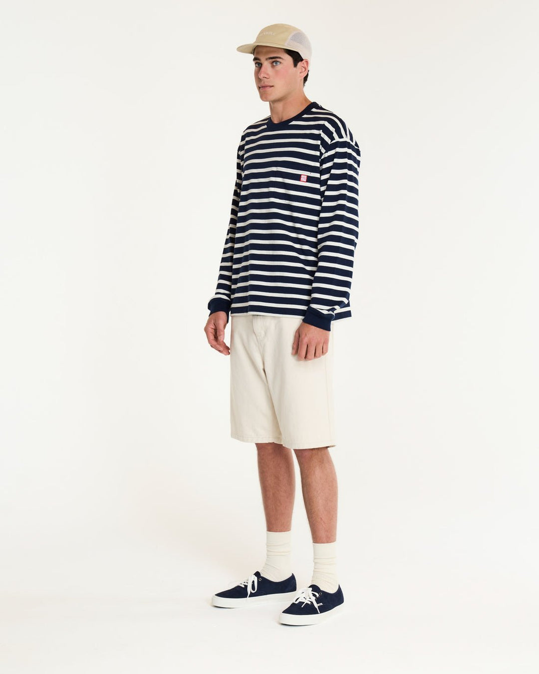 Stripe L/SL Tee - Navy/Cream - Chillis & More NZ