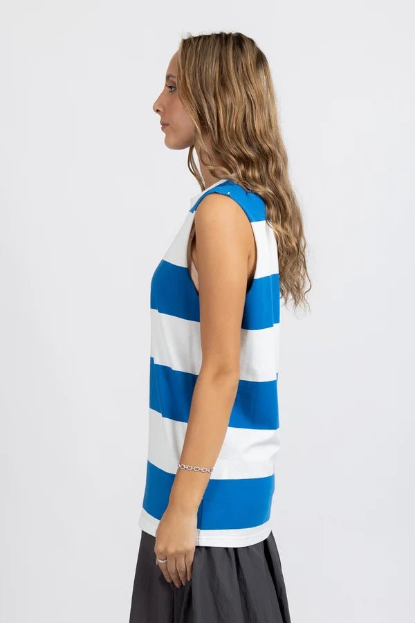 Striped Our Tank - Harbour/White - Chillis & More NZ