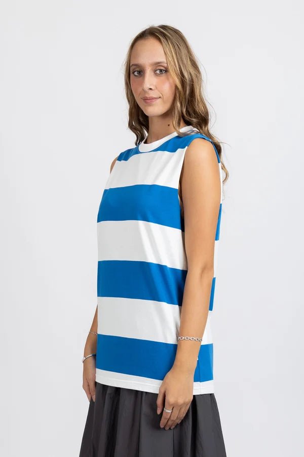 Striped Our Tank - Harbour/White - Chillis & More NZ