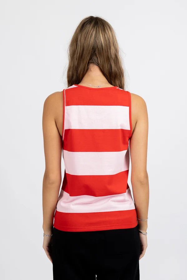 Striped Ryder Singlet - Pink/Red - Chillis & More NZ