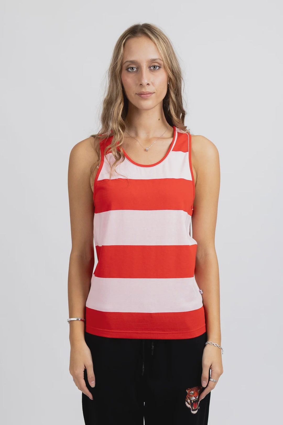 Striped Ryder Singlet - Pink/Red - Chillis & More NZ