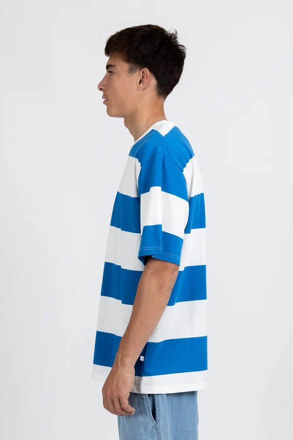 Striped Tour Tee - Harbour/White - Chillis & More NZ