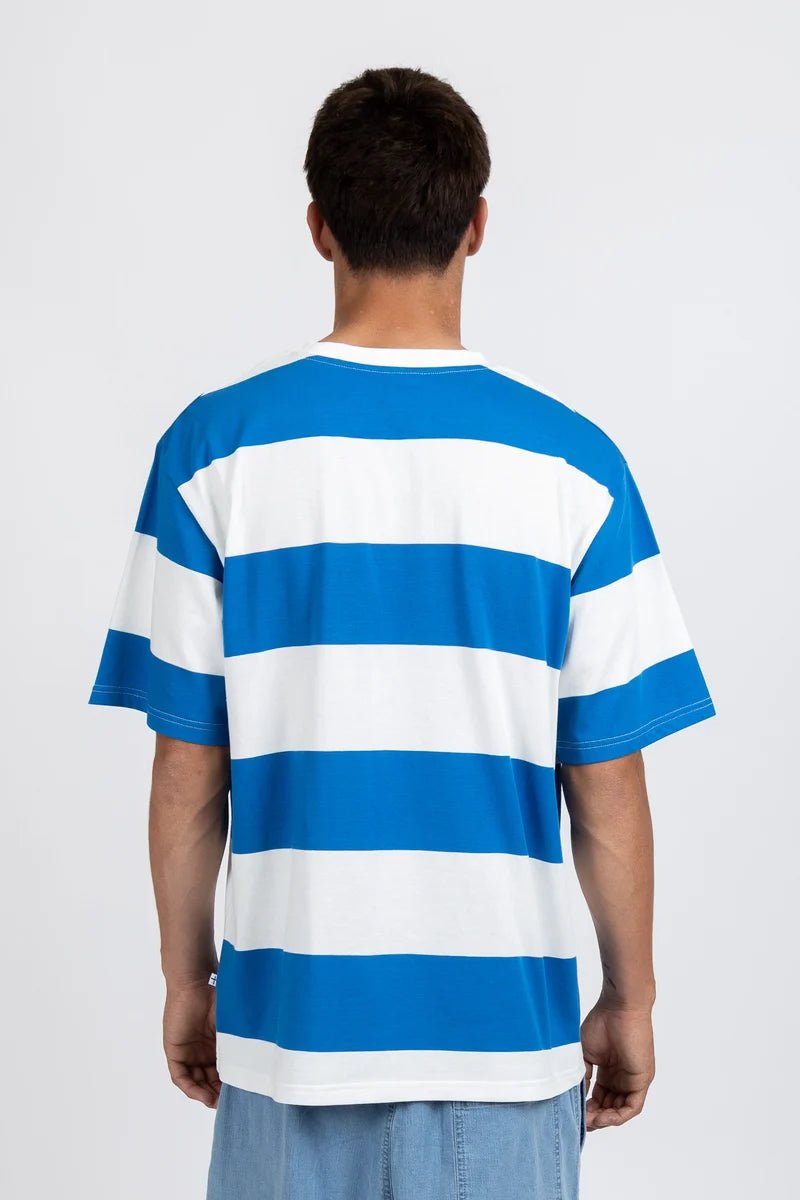 Striped Tour Tee - Harbour/White - Chillis & More NZ