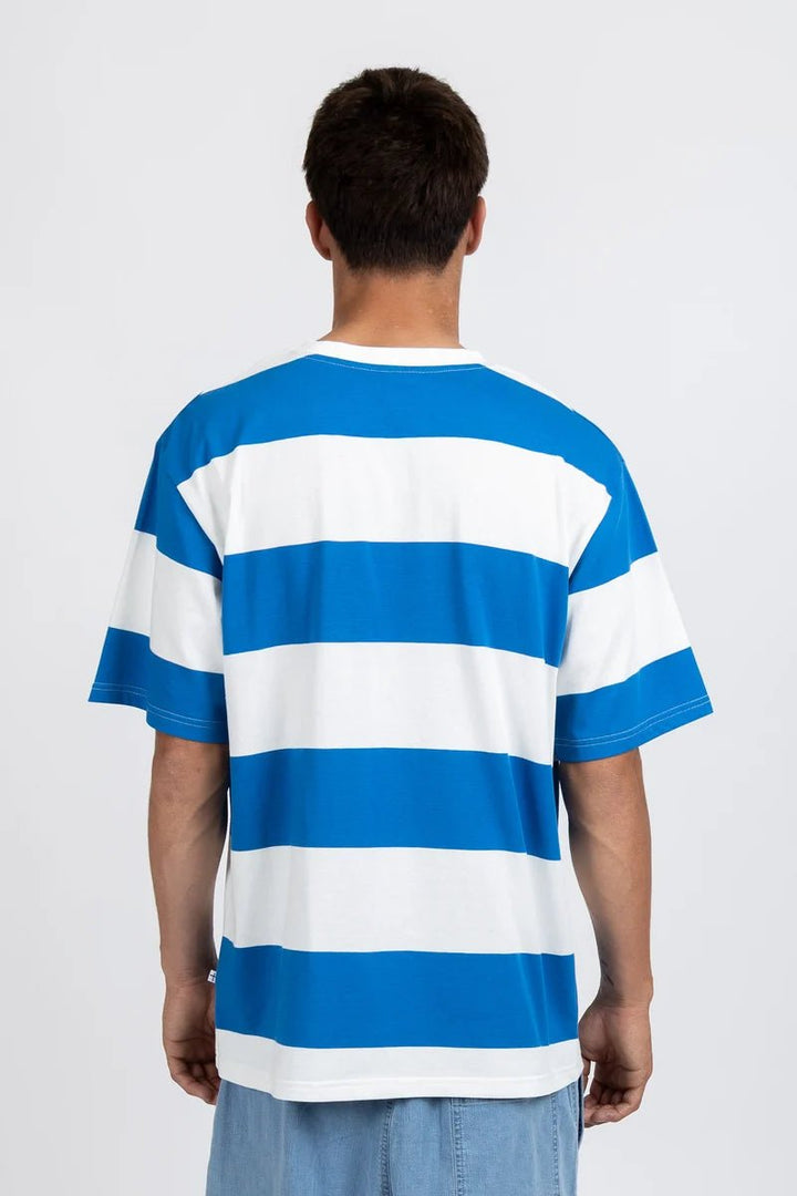 Striped Tour Tee - Harbour/White - Chillis & More NZ