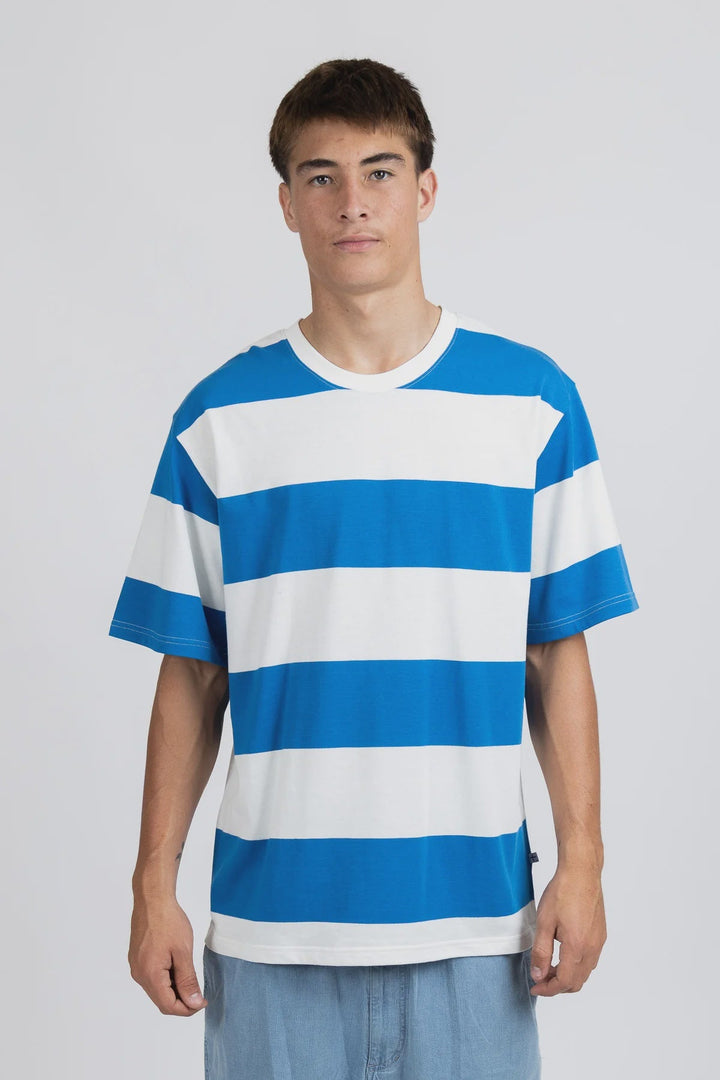 Striped Tour Tee - Harbour/White - Chillis & More NZ