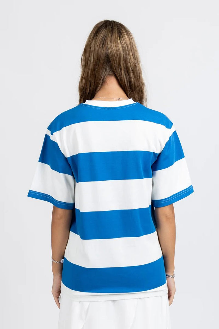 Striped Tour Tee - Harbour/White - Chillis & More NZ
