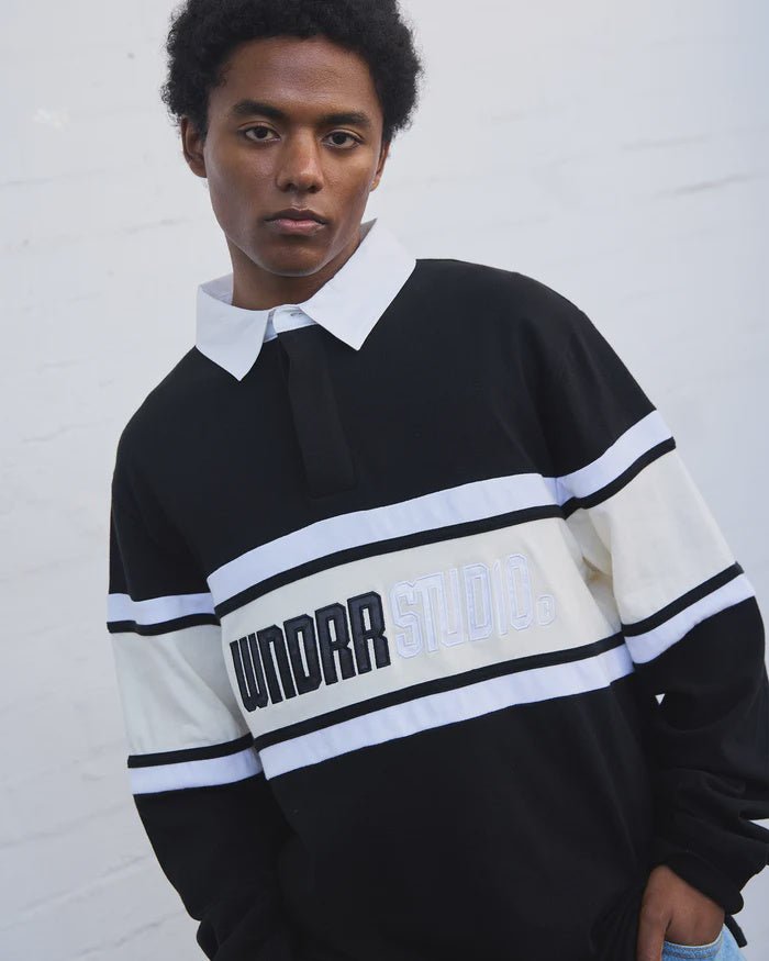 Studio Panel Rugby Polo - Faded Black - Chillis & More NZ