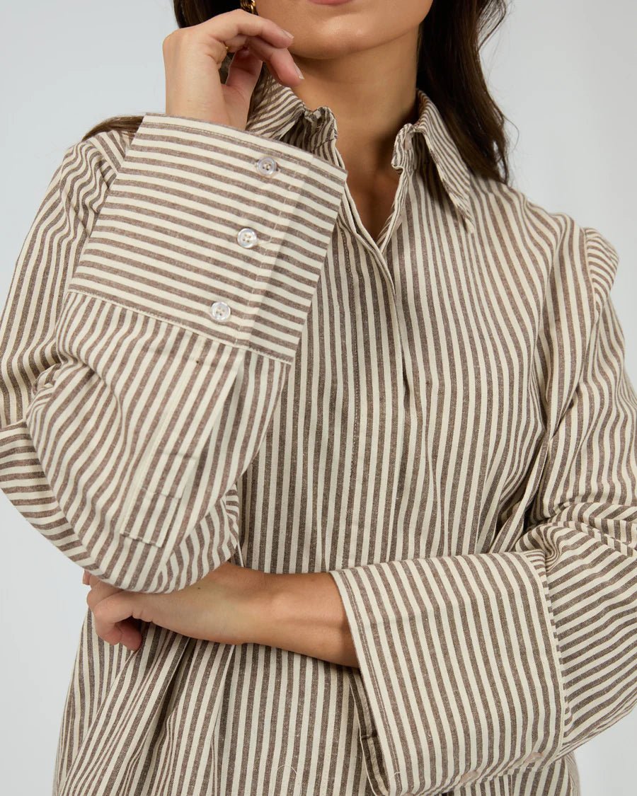 Sunday Long Sleeve Shirt - Chocolate - Chillis & More NZ