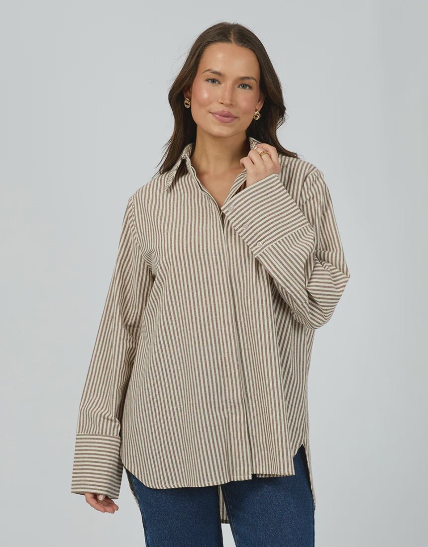 Sunday Long Sleeve Shirt - Chocolate - Chillis & More NZ