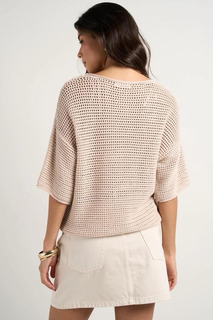 Sunrise String SS Crochet Knit Top - String - Chillis & More NZ