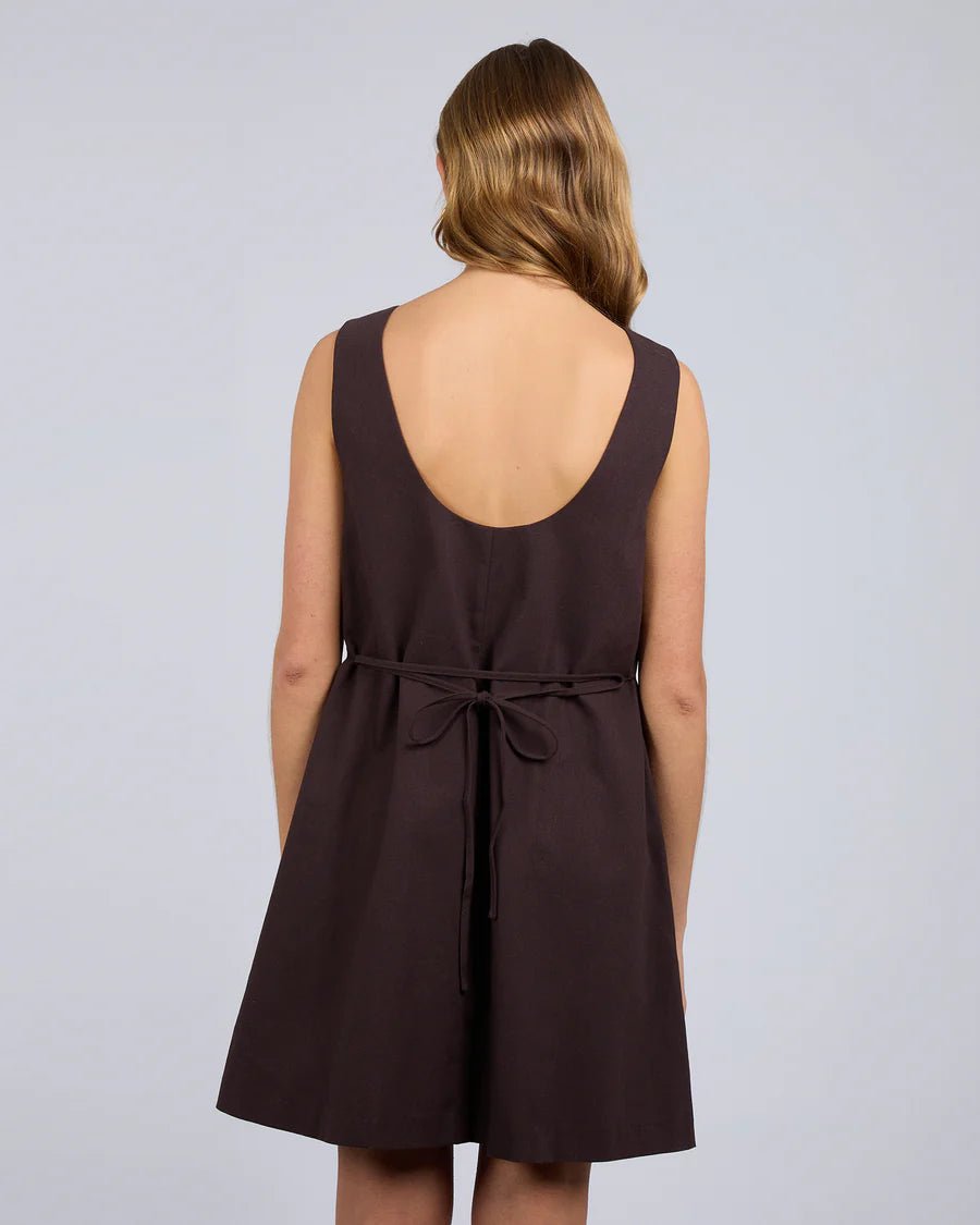Tallow Tie Mini Dress - Chocolate - Chillis & More NZ