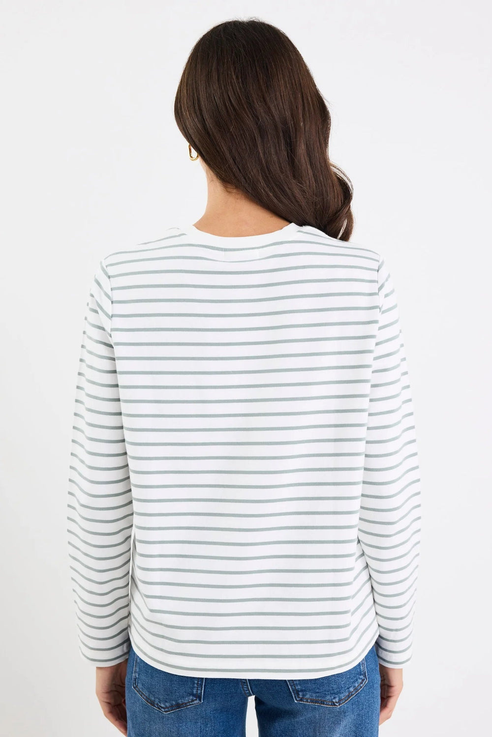 Tether Khaki White Stripe LS Boxy Tee - Khaki White Stripe - Chillis & More NZ