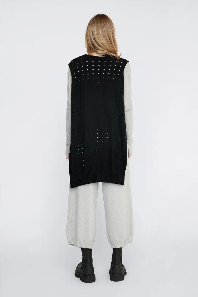 Textured Assemble Vest - Black - Chillis & More NZ