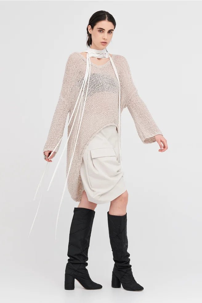 Textured Screen Sweater - Dune - Chillis & More NZ