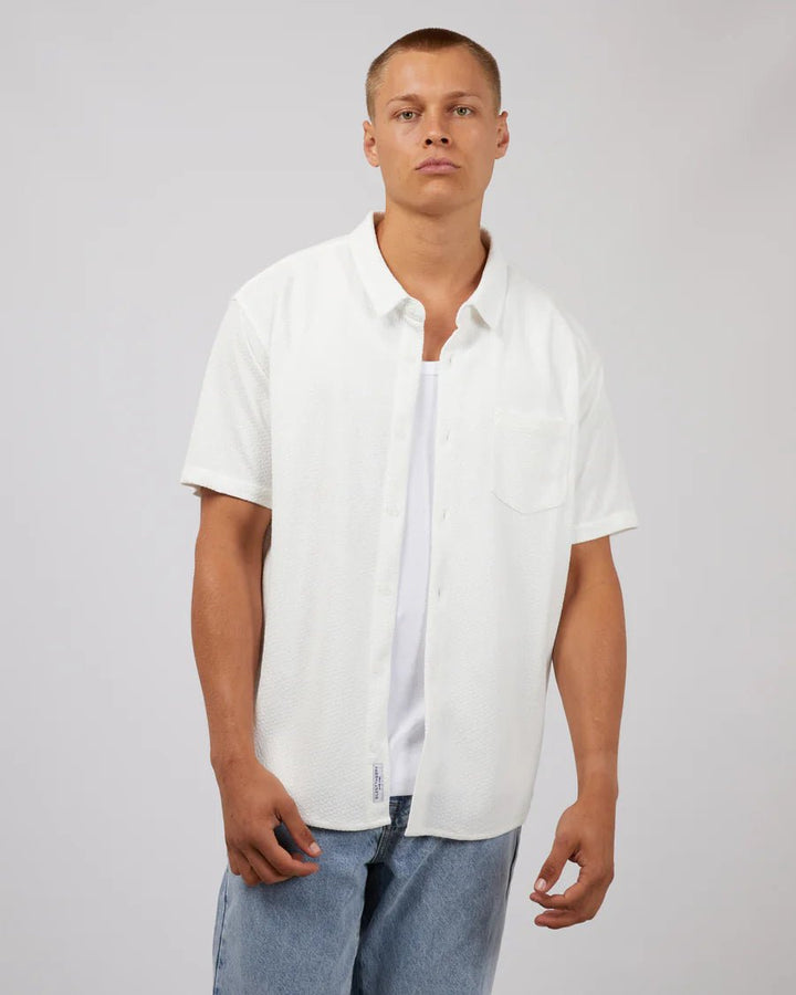 Textured SS Shirt - White - Chillis & More NZ