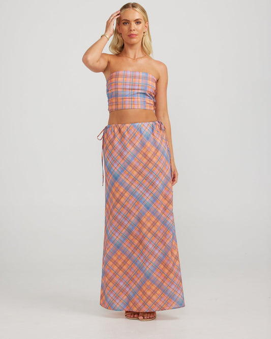 Tillie Crop - Peachy Check - Chillis & More NZ