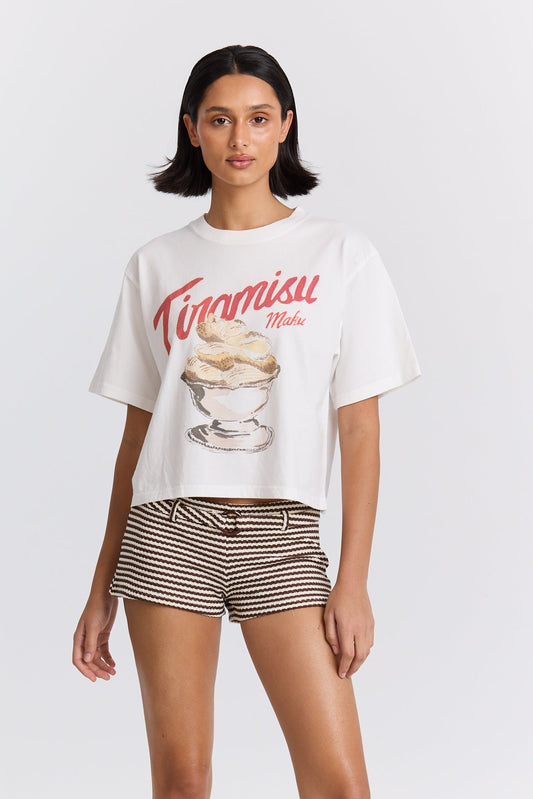 Tiramisu Boxy Crop Tee - Chillis & More NZ