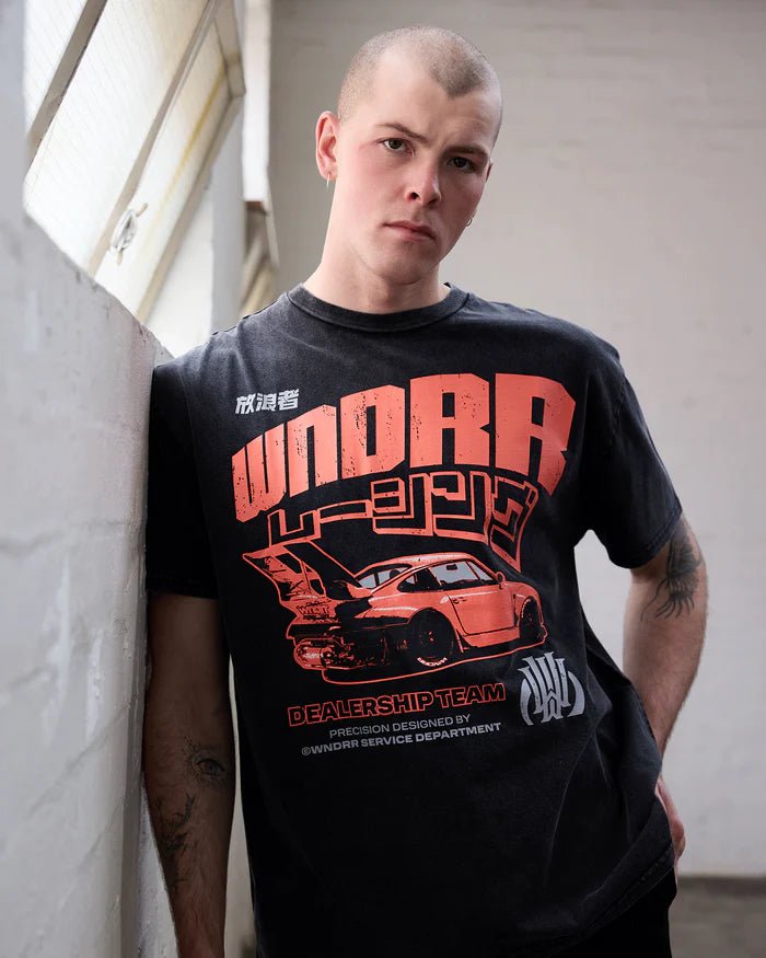 Torque Box Fit Tee - Washed Black - Chillis & More NZ